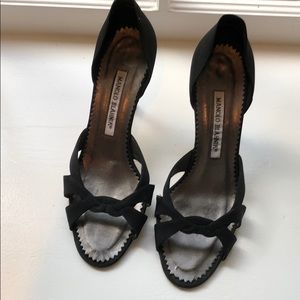 Manolo Blahnik black fabric shoes